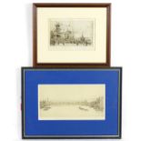 After William Walcot (1874-1943), Etchings, Two London scenes comprising Piccadilly Circus, and