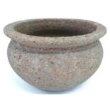 A reconstituted stone planter / jardinere. Approx. 10" high x 16" wide Please Note - we do not