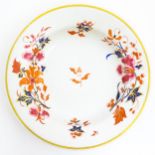 A Worcester Flight Barr & Barr dish decorated with flowers and foliage. Impressed marked under.