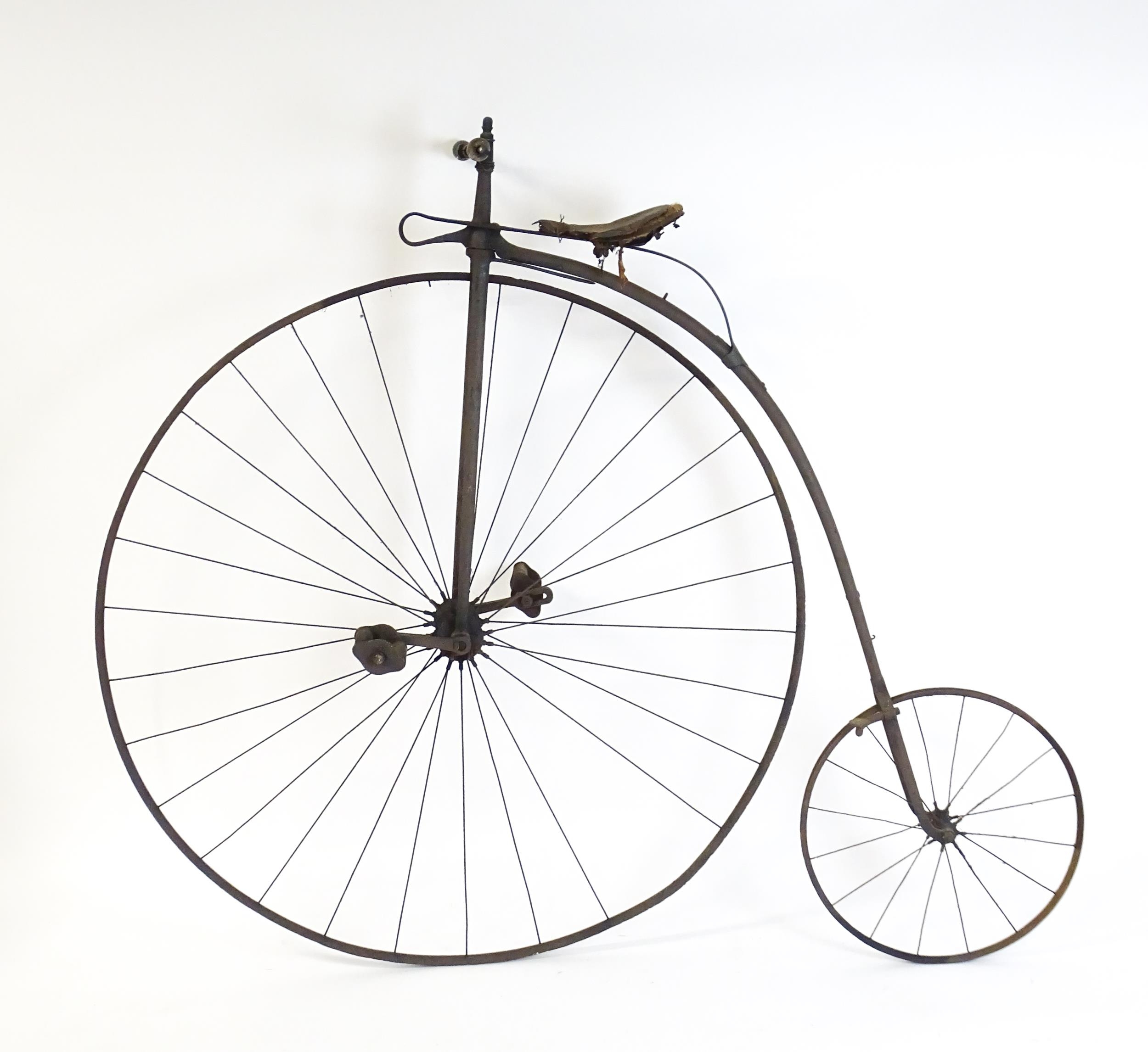 A Victorian Penny Farthing ( High wheel / ordinary ) bicycle. The large front wheel approx 49" - Image 6 of 8