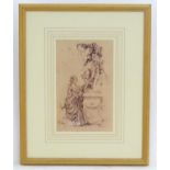 After Sir William Russell Flint (1880-1969), Colour print, Madame du Barry and the statue of