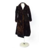 Vintage fashion / clothing: A vintage, long length fur coat, chest measures 34" approx. Please