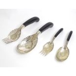 Assorted white metal serving spoons etc Please Note - we do not make reference to the condition of