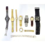 A quantity of assorted wristwatches etc. Together with a .925 silver bracelet Please Note - we do