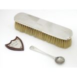 A silver backed clothes brush hallmarked Birmingham 1919 Together with a Geo III silver Old