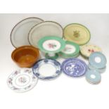 A quantity of ceramics to include a Ridgeways plate with floral detail, Booths oval plate and