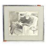 Fred Beddington, 20th century, Watercolour, A portrait of Father Lane Fox, Aged 92. Signed with