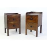 Two late 18thC / 19thC mahogany tray top commodes / side tables. The largest 18" wide x 19" deep x
