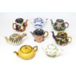 A quantity of assorted teapots etc. to include a Shorter & Son Ltd example, Boston Tea Parties