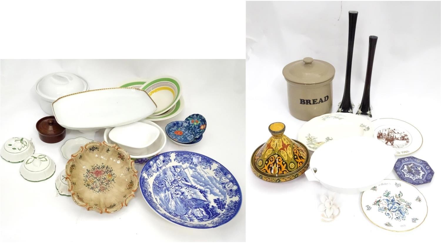 A quantity of ceramics and kitchenalia, to include a Meakin meat plate, a Wedgwood serving dish,