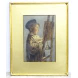 After William Henry Hunt (1790-1864), 20thC, Watercolour, Pictured by Candlelight. Approx. 11" x 7