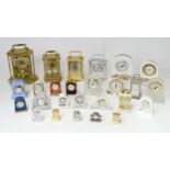 A quantity of table clocks / carriage clocks / miniature clocks to include examples by Aynsley,