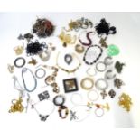A quantity of assorted costume jewellery to include bead necklaces, bracelets, rings, etc. Please