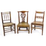 A group of three 18thC and 19thC chairs of varying styles.