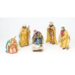 Six Nativity figures to include kings, baby Jesus, etc. Largest approx. 11" high (6) Please Note -