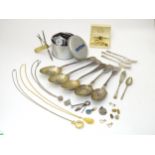 A quantity of assorted items to include silver plate flatware, pen knife, costume jewellery, etc.