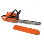 A Tarus 4500 petrol chainsaw, with blade guard, approx 34 1/4" long Please Note - we do not make