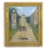 J. Bell, 20th century, Pastel on paper, A portrait of a young Scottish boy wearing the Gordonstoun