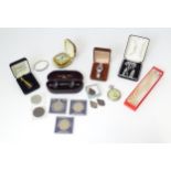 A quantity of assorted items to include costume jewellery together with commemorative coins,