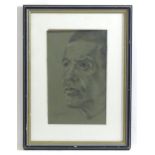 20th century, Pencil on paper, A portrait of a man. Approx. 10 1/4" x 6 1/4" Please Note - we do not
