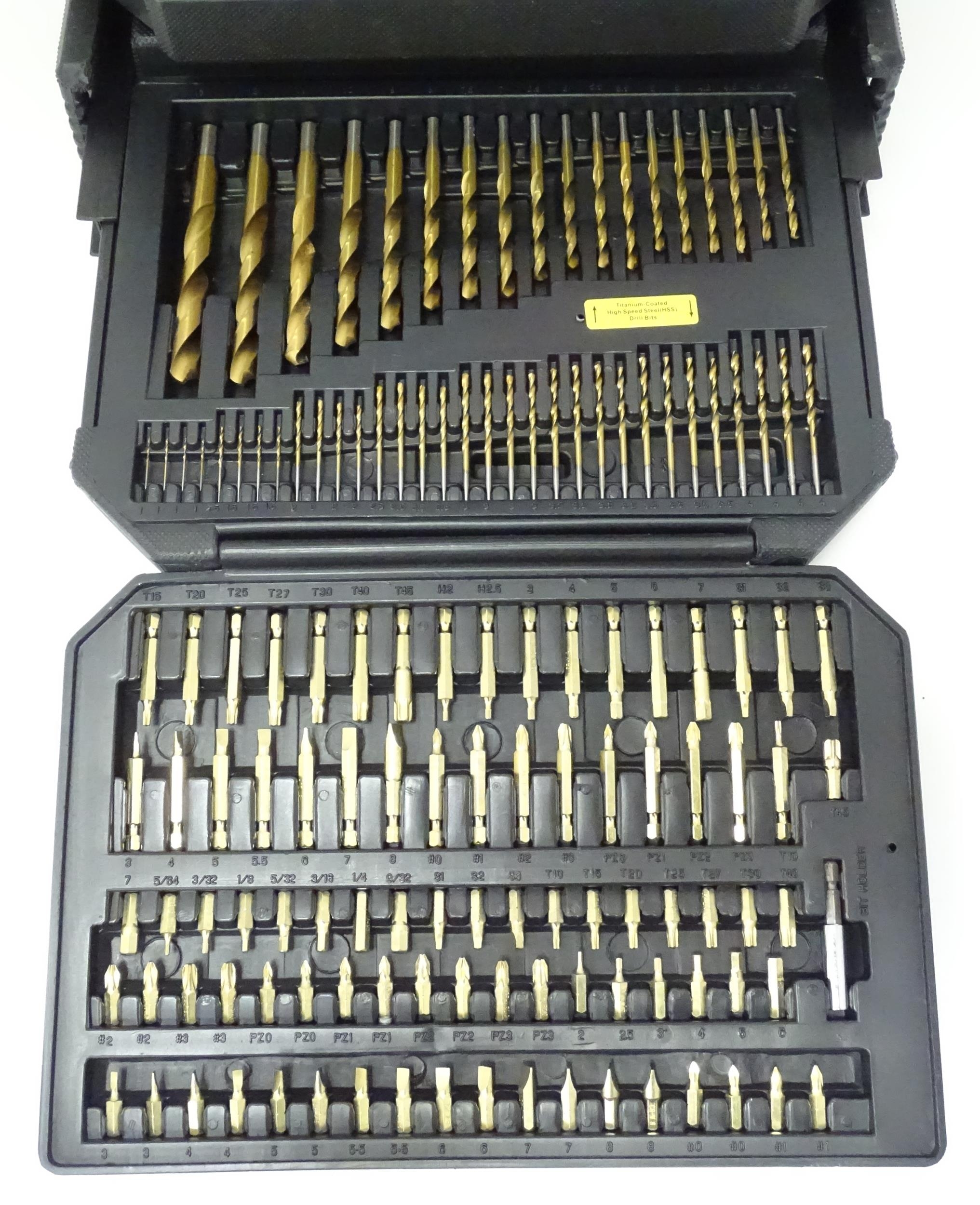 A Westfalia drill bit compendium, the fitted expanding case containing masonry and carpentry drill - Image 7 of 9