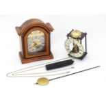 A mantel clock by Bentima with Westminster chimes. Together with another clock marked Made in