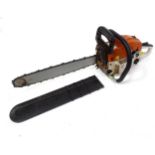 A Cannon Tools MT-9999 petrol chainsaw, with blade guard, approx 35 1/4" long Please Note - we do