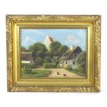 Karl Hansen, Early 20th century, Oil on canvas, Danish School, A village scene in Denmark with