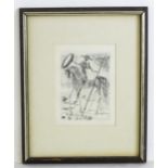 After Salvador Dali (1904-1989), Etching, Don Quixote. Approx. 7 3/4" x 5" Please Note - we do not