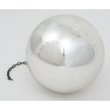 Witch ball : A mirrored glass witches ball with chain hanger. Approx 8" wide Please Note - we do not