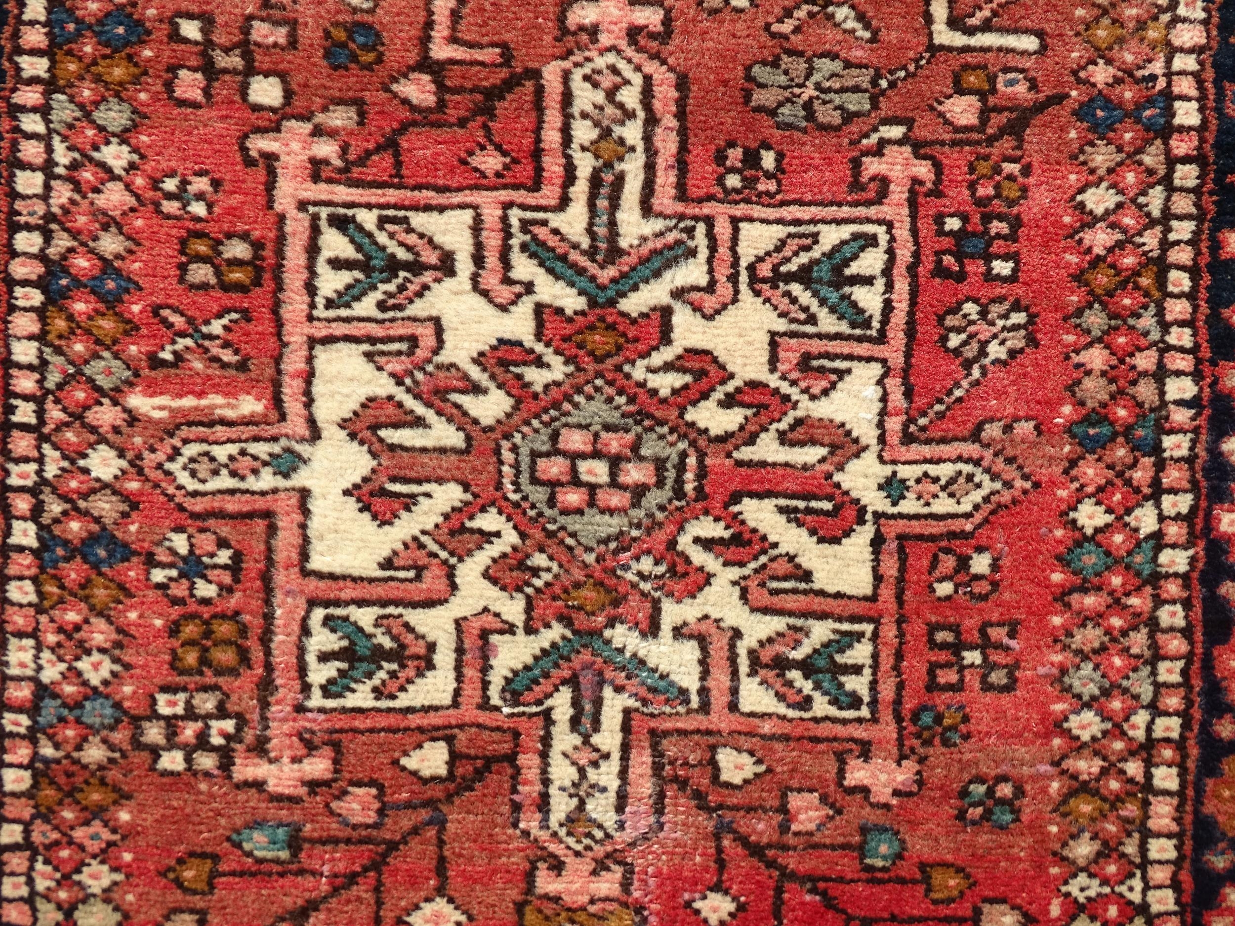 Carpet / Rug : A North West Persian Heriz runner with red ground having central medallions with - Image 4 of 8