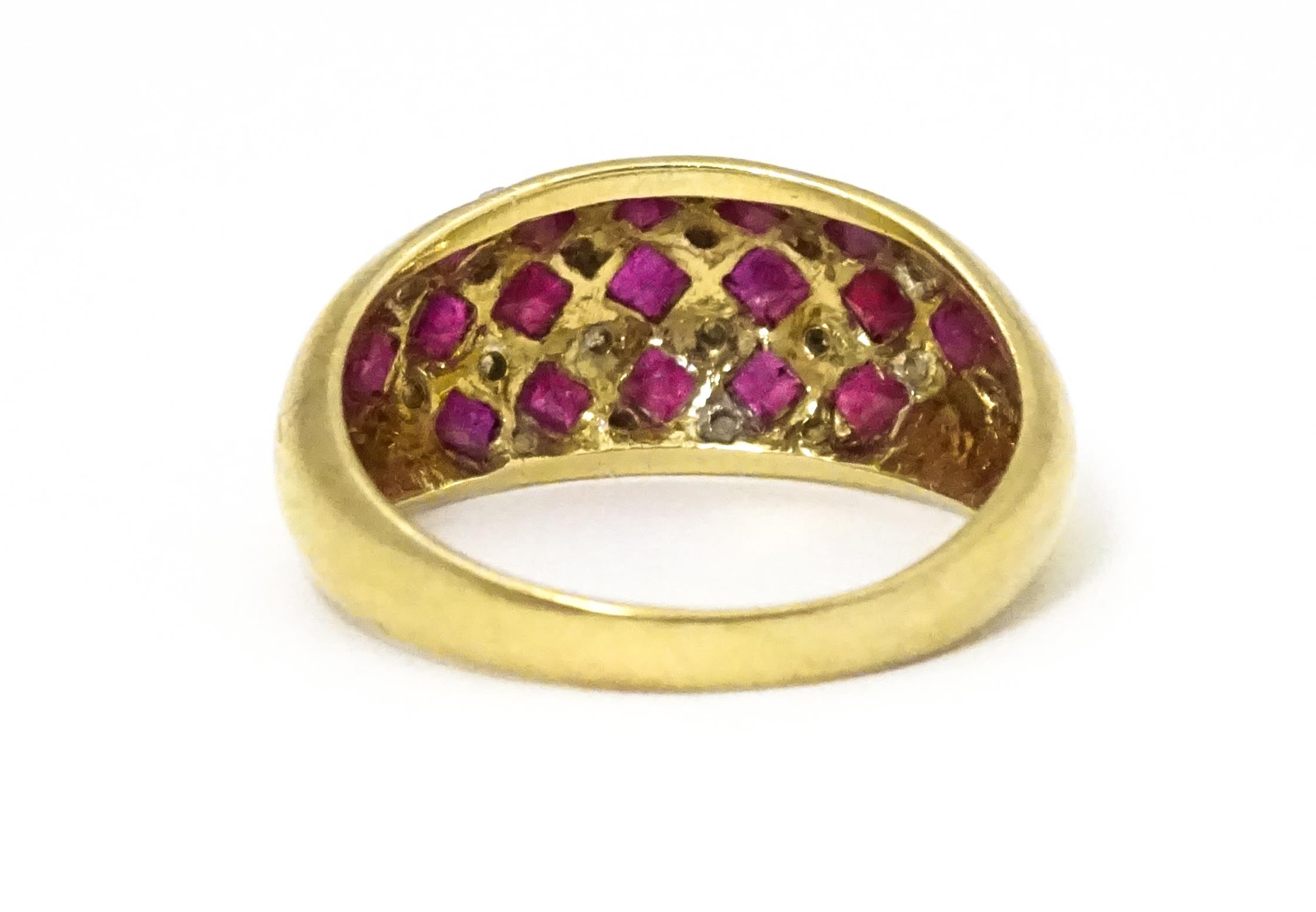 A 9ct gold ring set with rubies and diamonds. Ring size approx L 1/2 Please Note - we do not make - Image 5 of 7