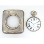 An exceptionally large pocket watch with white enamel dial having Roman numerals and seconds