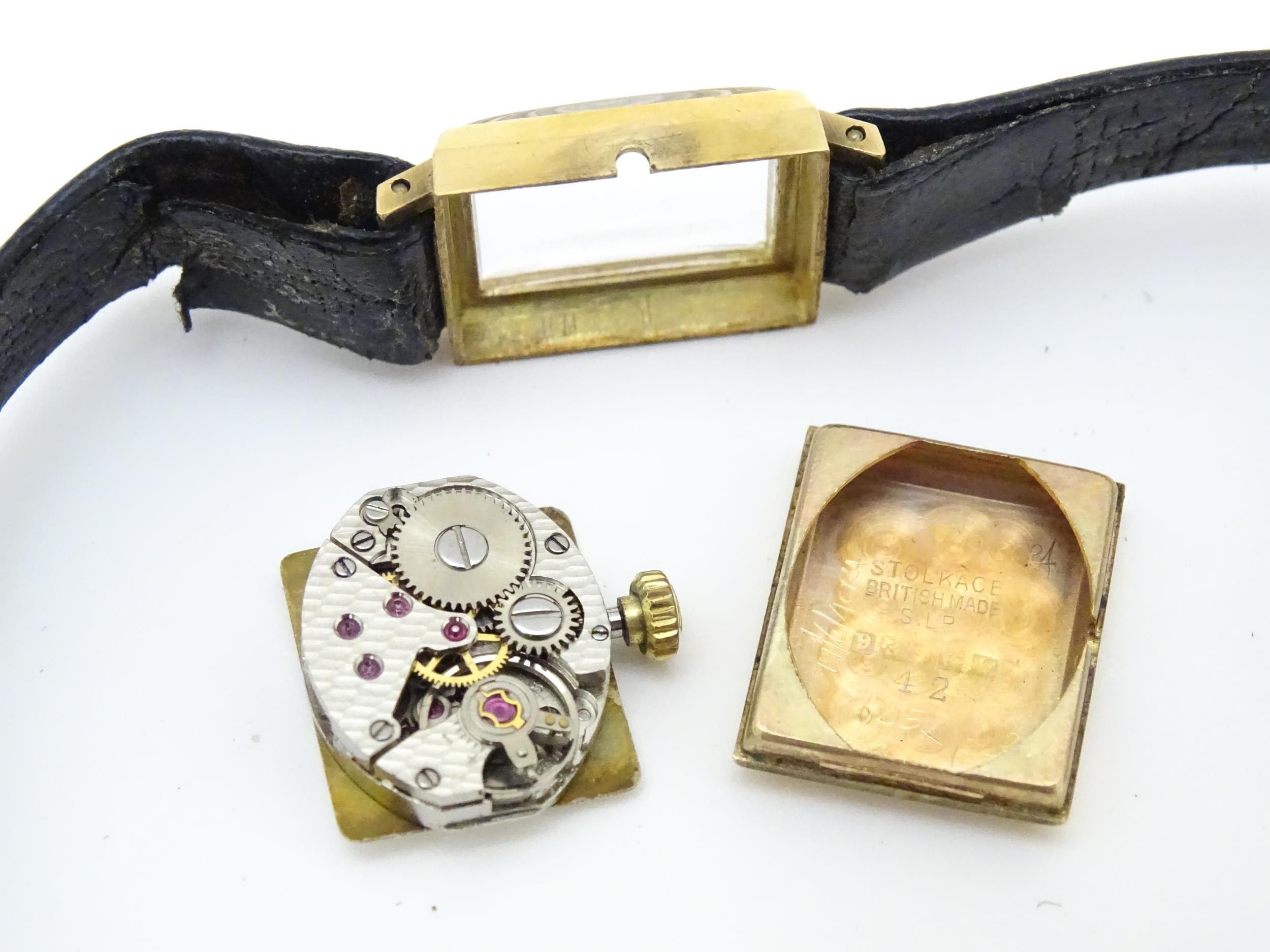 Three 9ct gold cases ladies wristwatches, to include a Hefik wrist watch with 9ct gold strap, - Image 6 of 14