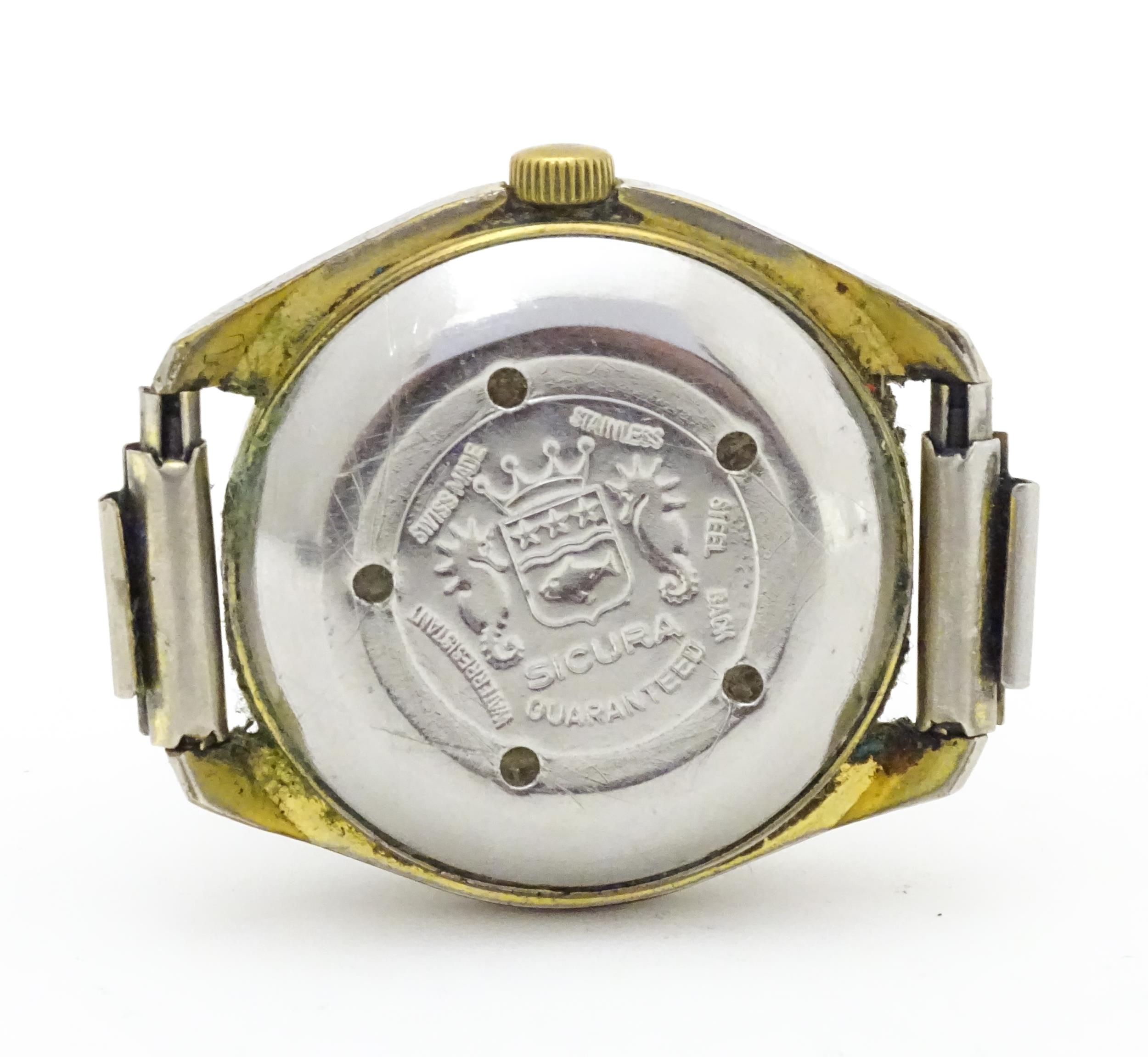 A Sicura Automatic 25 Jewels watch. 1 1/2" wide Please Note - we do not make reference to the - Image 5 of 6