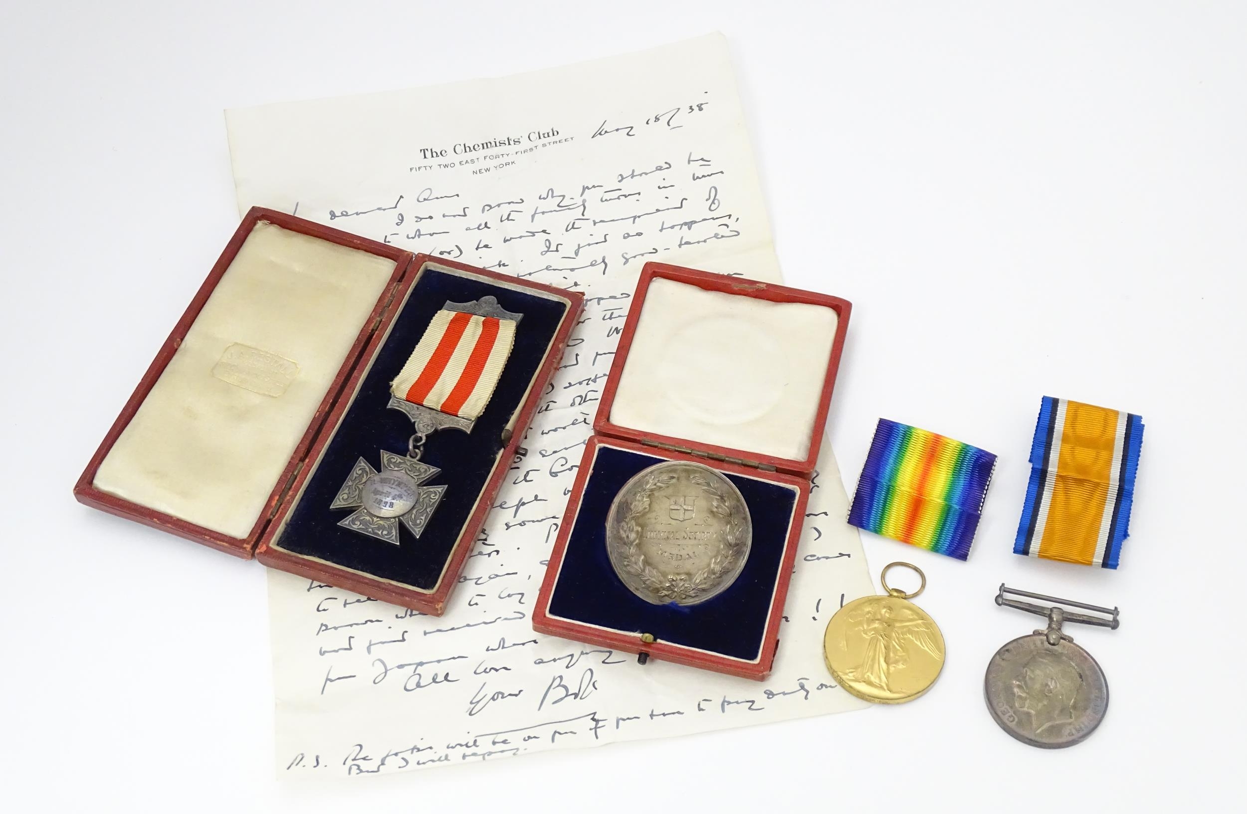 Militaria: two WWI campaign medals awarded to the author Robert Whymper (Captain, East Surrey