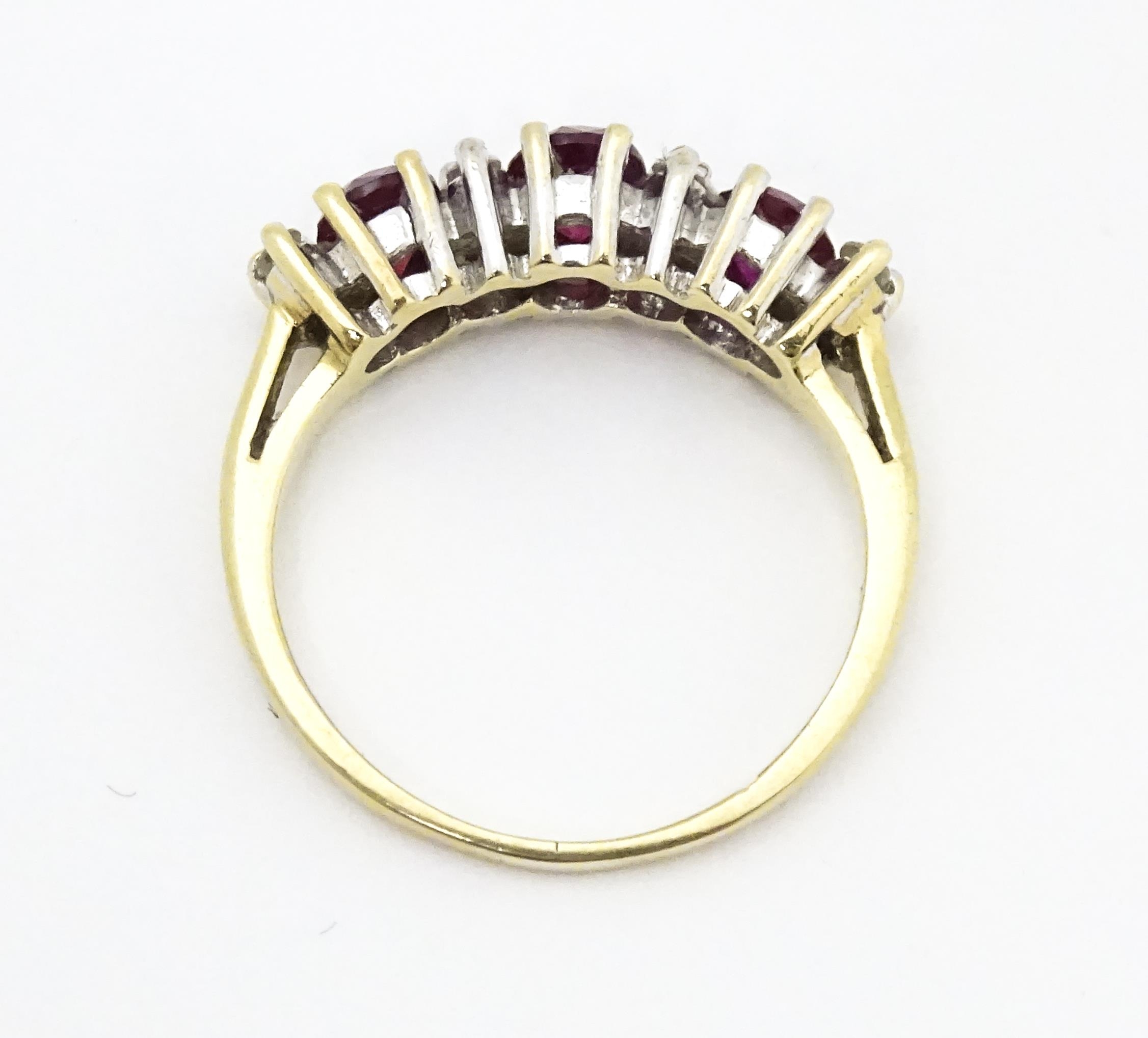 A 9ct gold ring set with rubies and diamonds. Ring size approx K 1/2 Please Note - we do not make - Image 8 of 8