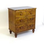 An early 19thC mahogany chest of drawers with a rectangular top above two short over two long