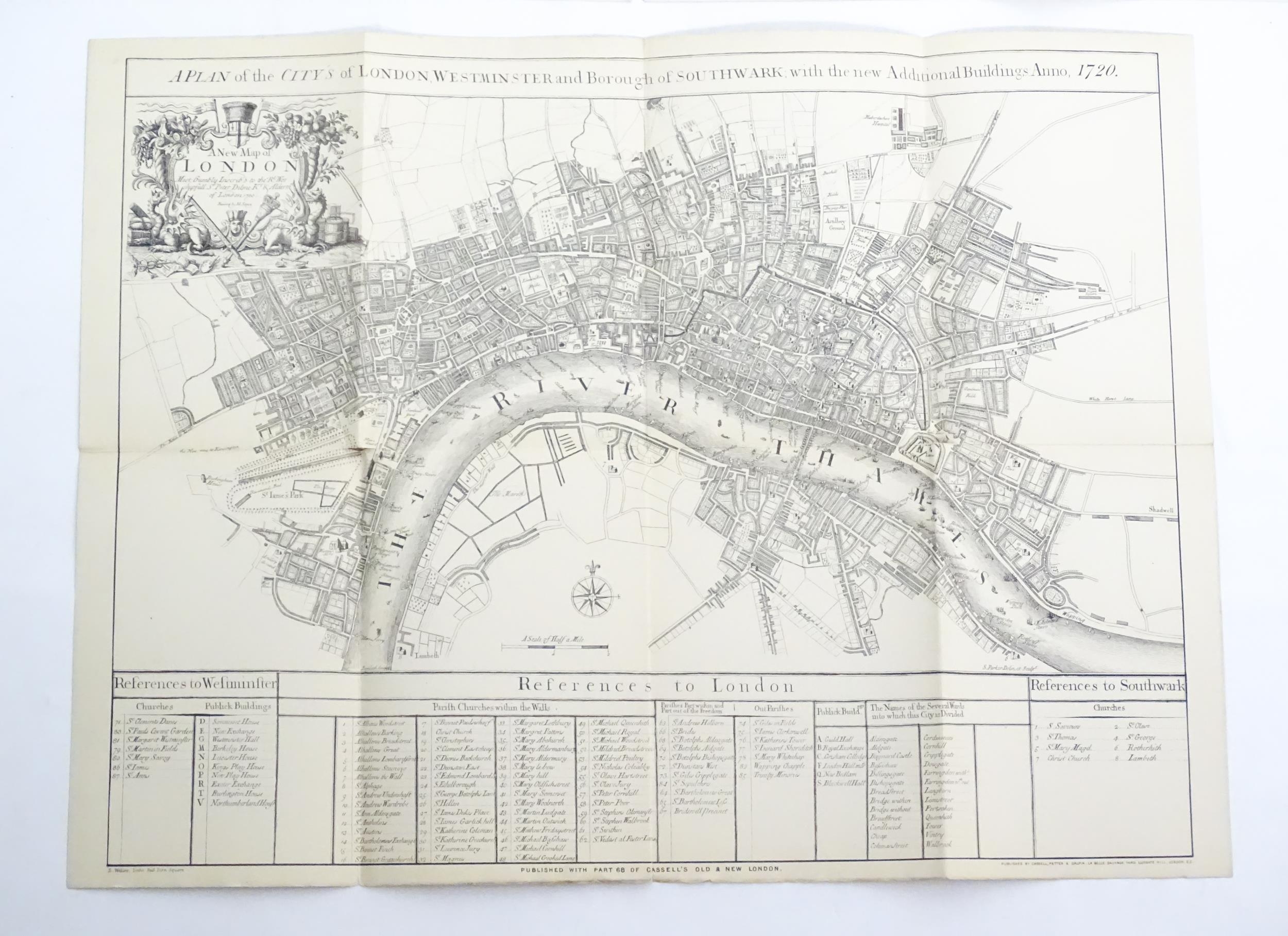 Four early 20thC maps from Cassell's Old and New London, to include London in the Reign of Queen - Bild 8 aus 24