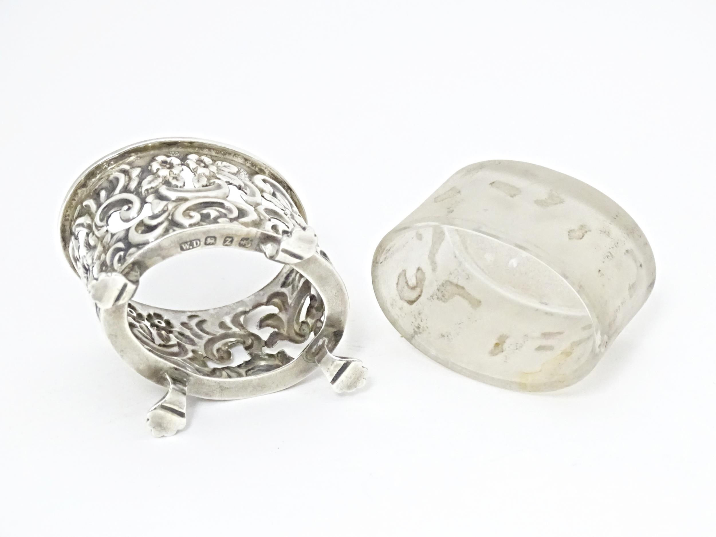 A Victorian silver salt of oval form with embossed decoration and four stylised paw feet, and - Image 7 of 7