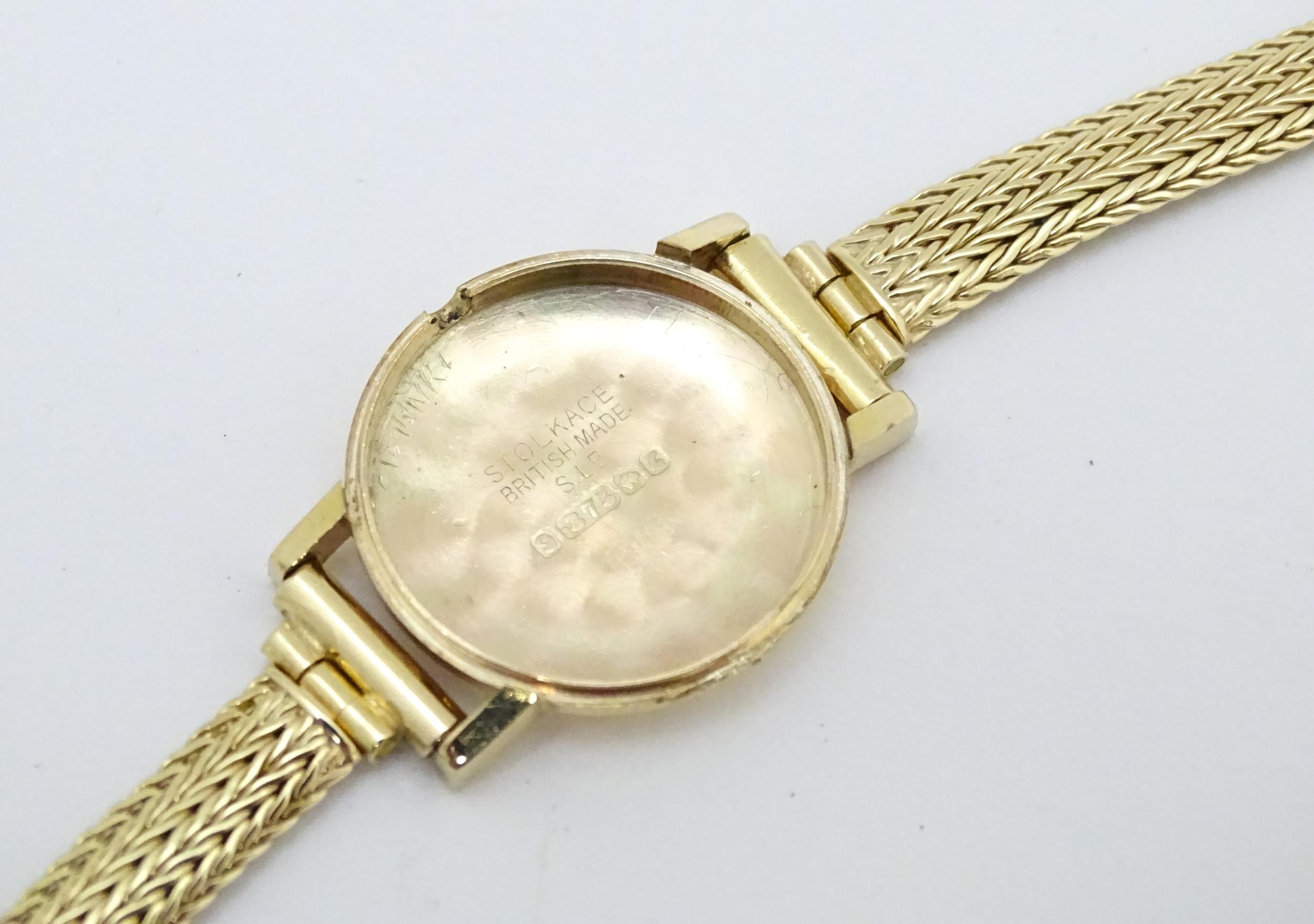 Three 9ct gold cases ladies wristwatches, to include a Hefik wrist watch with 9ct gold strap, - Image 14 of 14