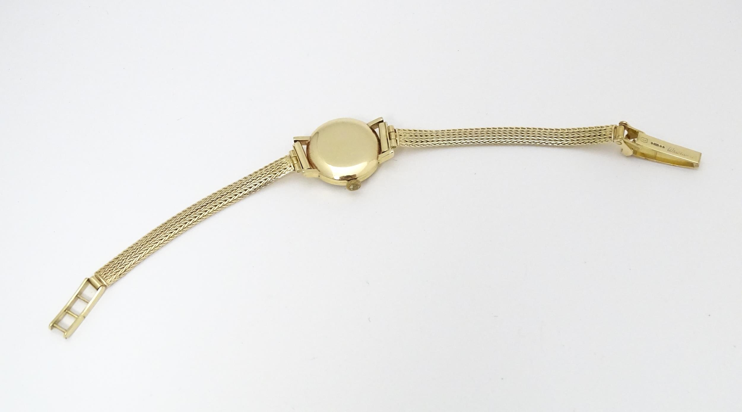 Three 9ct gold cases ladies wristwatches, to include a Hefik wrist watch with 9ct gold strap, - Image 2 of 14