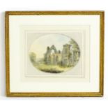 Attributed to Edward Dayes, 18th century, Watercolour, Abbey ruins. Approx. 4 1/2" x 6" Please