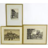 Sidney Ferris (1902-1989), Two limited edition etchings, Westminster Abbey & School, and St.