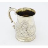 A George III silver christening mug, hallmarked London 1760 maker John Payne. Approx 3 1/2" high