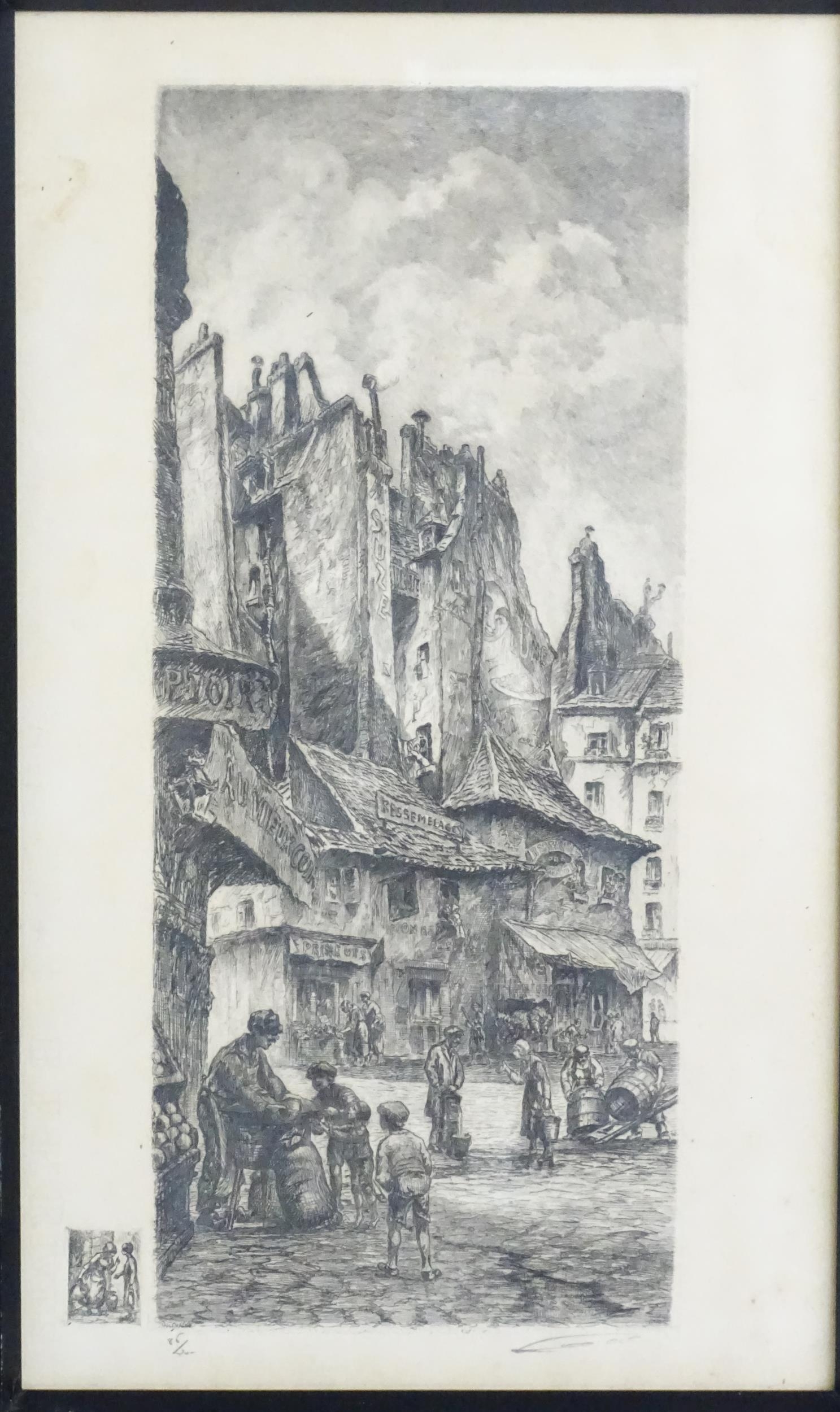 After Aime Edmond Dallemagne (1882-1971), French School, Limited edition etchings, Sacre Coeur, - Image 3 of 8