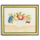 Donna S. Smith, 20th century, American School, Watercolour on cloth, A still life study with fruit