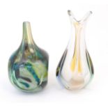 Two items of studio glass comprising a Mdina glass vase signed under Mdina Glass 1977 and with