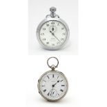 A silver cased pocket watch, the white enamel dial titled The 'Express' English Lever, and signed J.