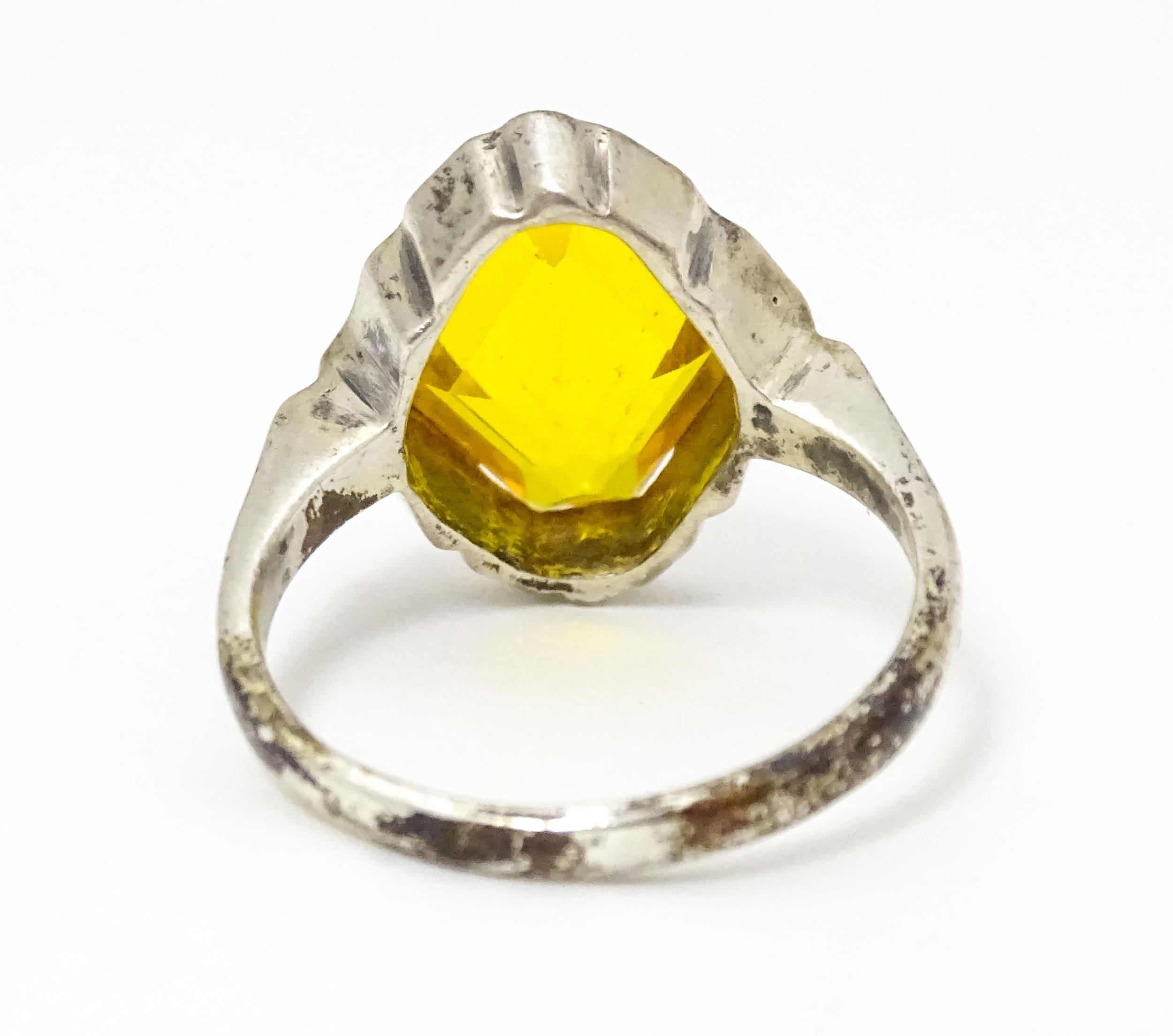 A Continental .835 silver ring set with citrine. Ring size approx. O Please Note - we do not make - Image 6 of 7